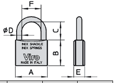 Dimensione lucchetti arco lungo Fai Viro