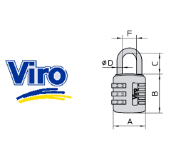 Dimensioni Lucchetti a combinazione Fai by Viro