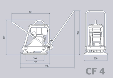 Dimensioni piastra vibrante CF4